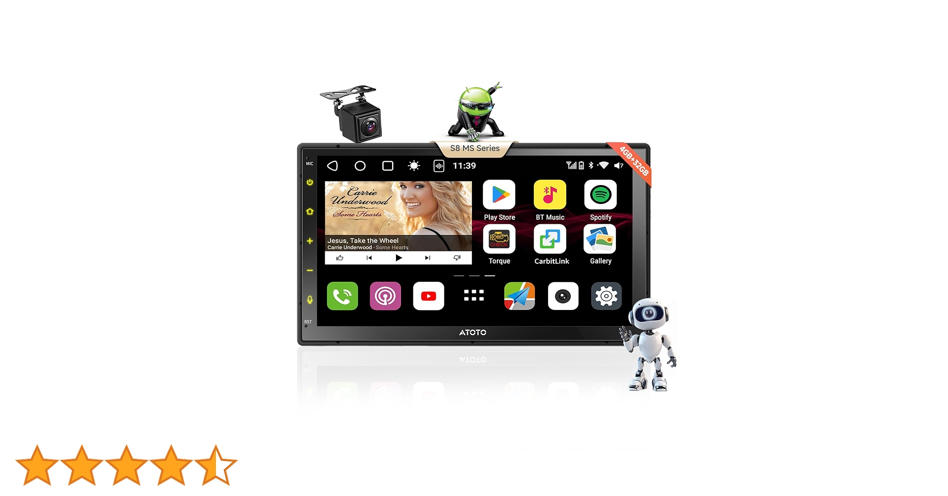 ATOTO S8 Ultra Çift Din Araba Stereo, 7 İnç Android Dashboard Navi